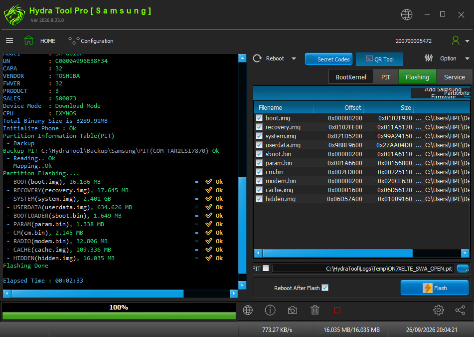 Samsung Exynos Write Firmware