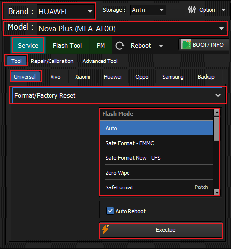 Huawei Qualcomm Factory Reset