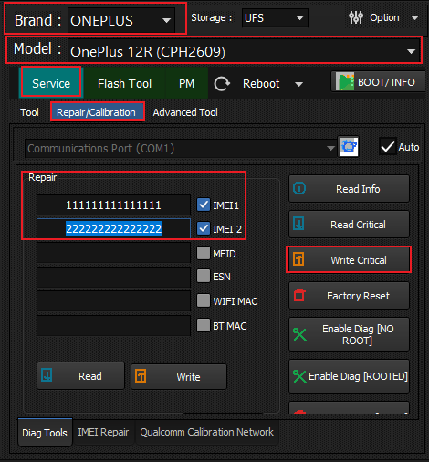OnePlus Qualcomm IMEI Repair by Diag Mode